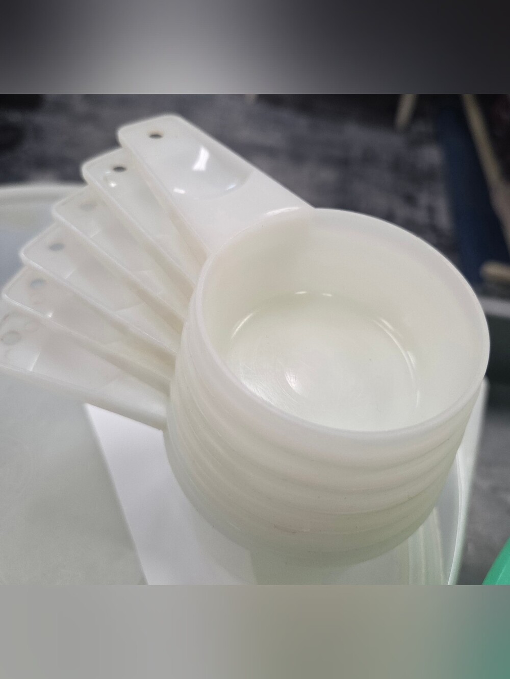 Vintage Tupperware Measuring Cup Set Sheer White Set of Six